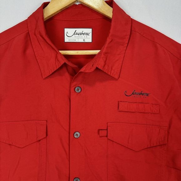 Jawbone Tackle Long Sleeve Fishing Outdoor Shirt Size XL Red Lightweight Vented - Picture 2 of 12